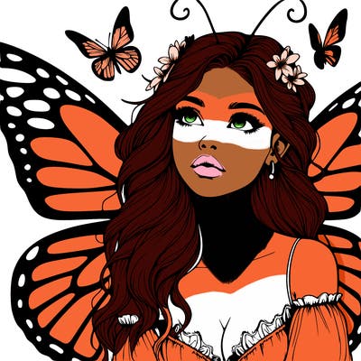 butterfly fairy realistic girl
