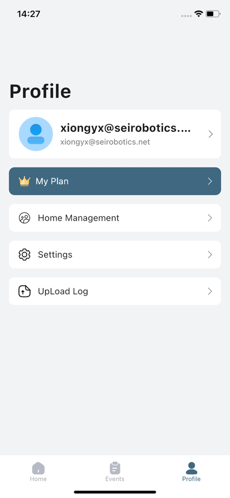 User profile screen of the Dristi app displaying account settings and subscription plans