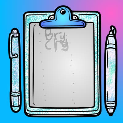 blank clip board with pen