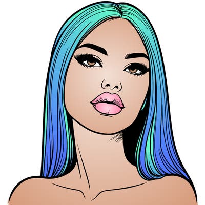 realistic woman with full lips