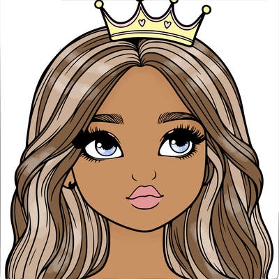 a realistic girl with a crown on