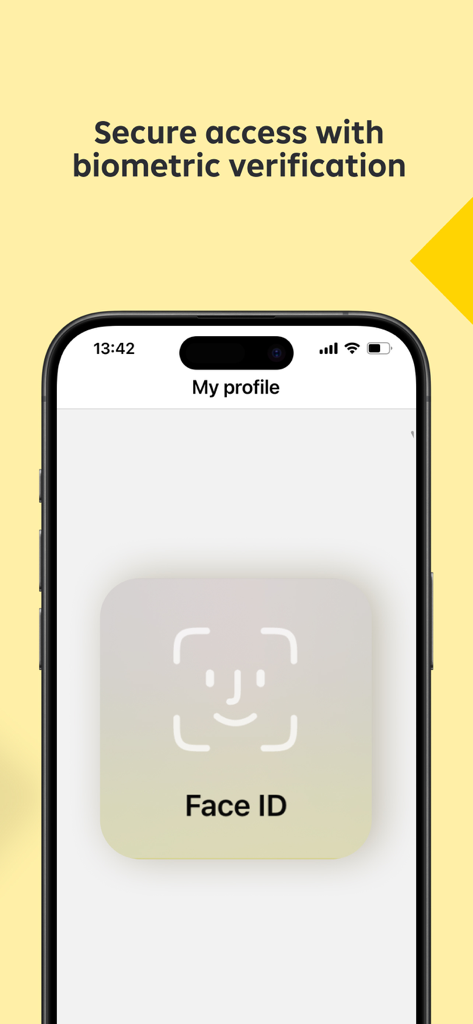 Raiffeisen Mobile Banking - Ein Smartphone-Bildschirm, der die Benutzeroberfläche der Raiffeisen Mobile Banking App für sicheren biometrischen Zugriff über Face ID zeigt