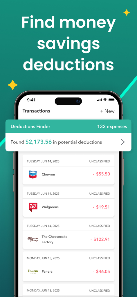 Everlance: Mileage Tracker - Everlance app interface showing the Deduction Finder feature with over 2000 dollars in potential tax savings