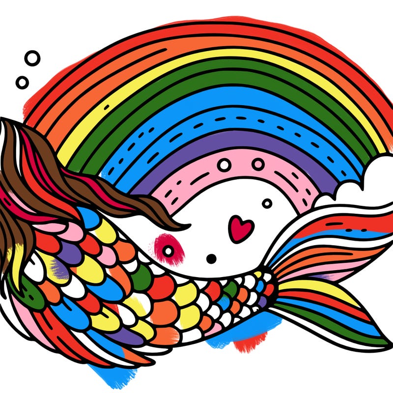 a rainbow mermaid tail
