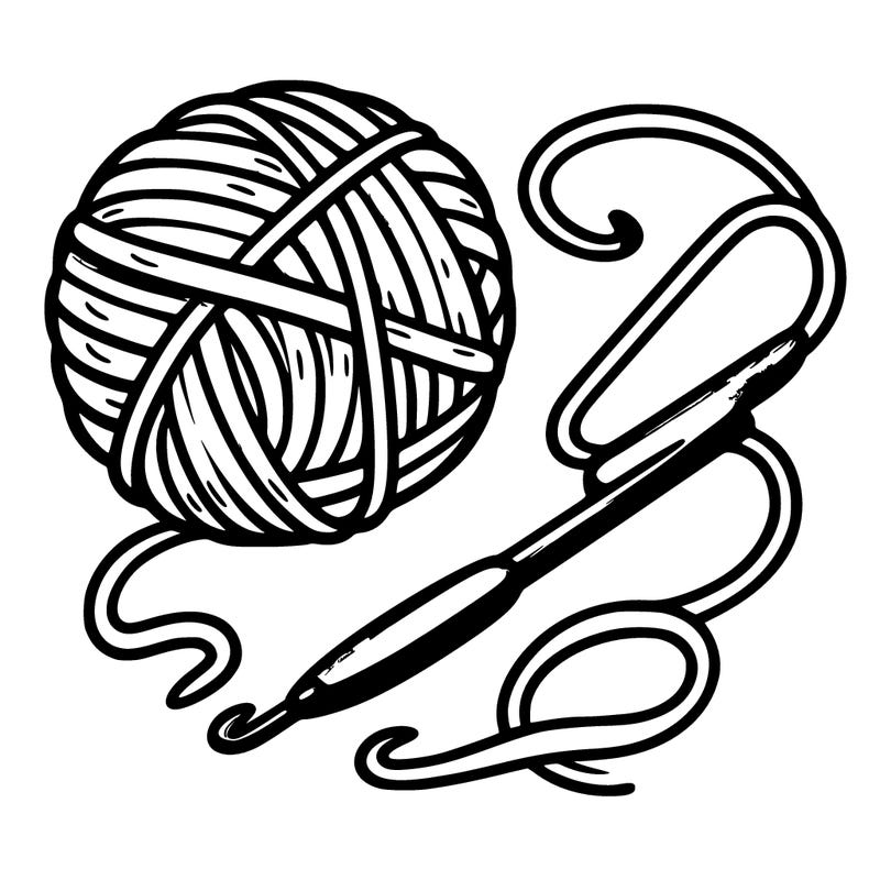 crochet wool and hook