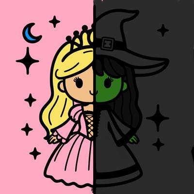 split princess and witch