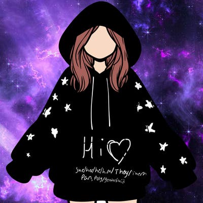 girl in oversized hoodie