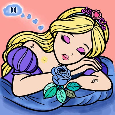 a fairytale princess sleeping with her hands crossed on her chest and a rose on her chest realistic