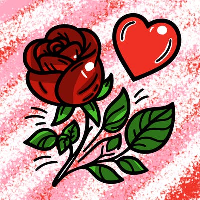 rose and heart