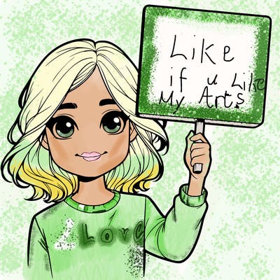 realistic girl holding up a sign