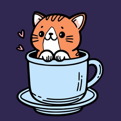 a  cat in a cup