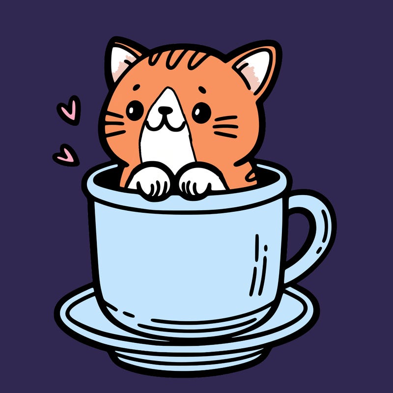 a  cat in a cup