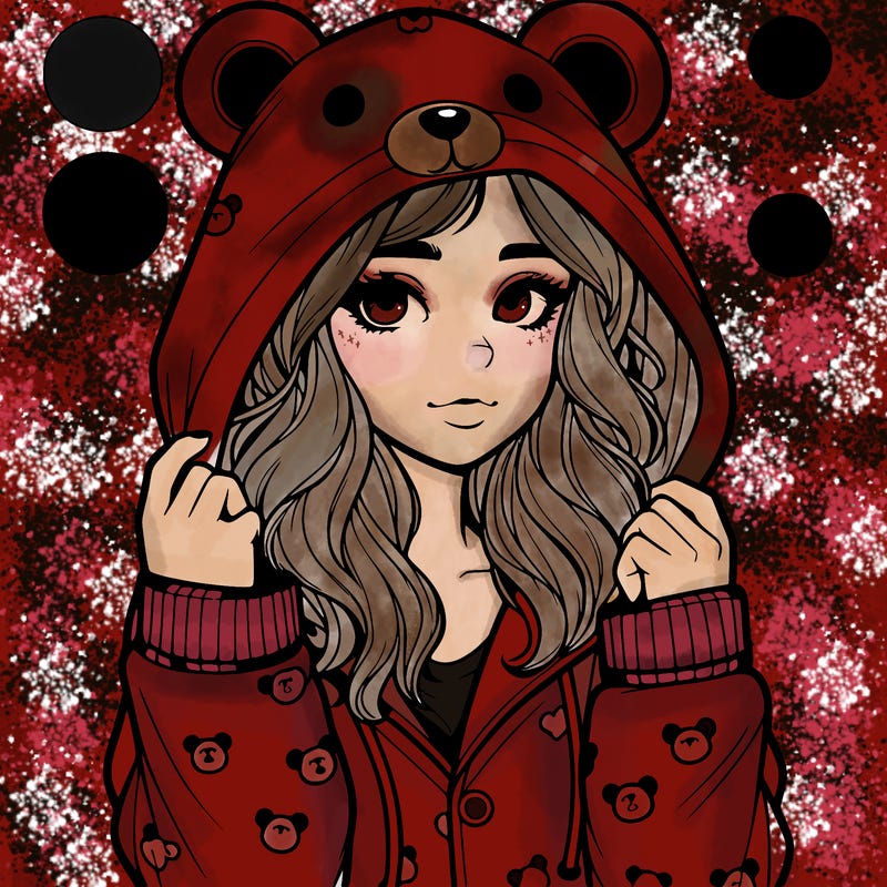 realistic girl in a animal pjs hoodie