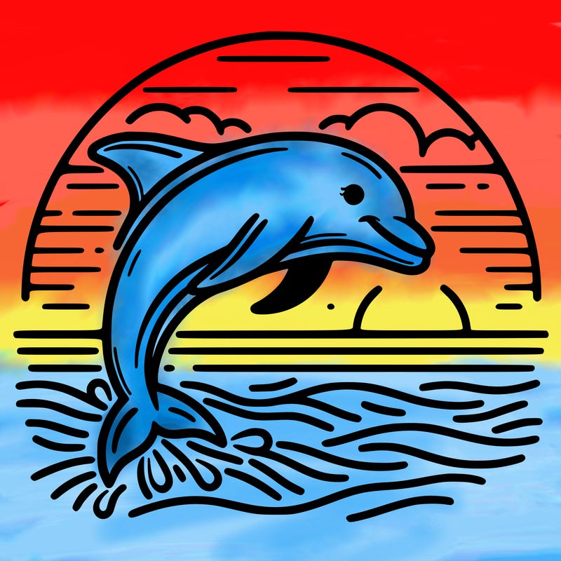 dolphin in a sunset