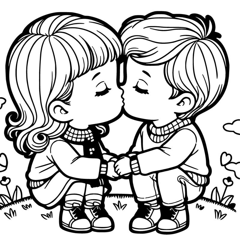 boy and girl kissing