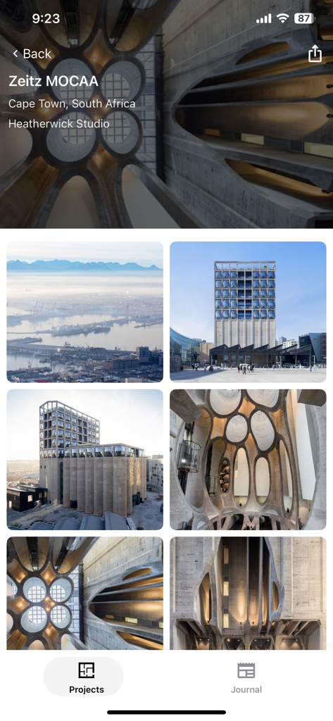 Architizer: A+ Architecture - Architizer app project view of Zeitz MOCAA by Heatherwick Studio