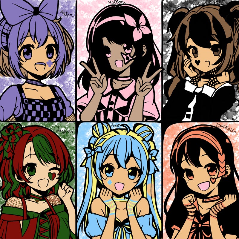 6 girl anime