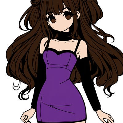 manga girl with bodycon dress