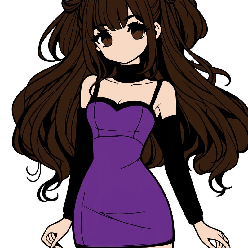 manga girl with bodycon dress