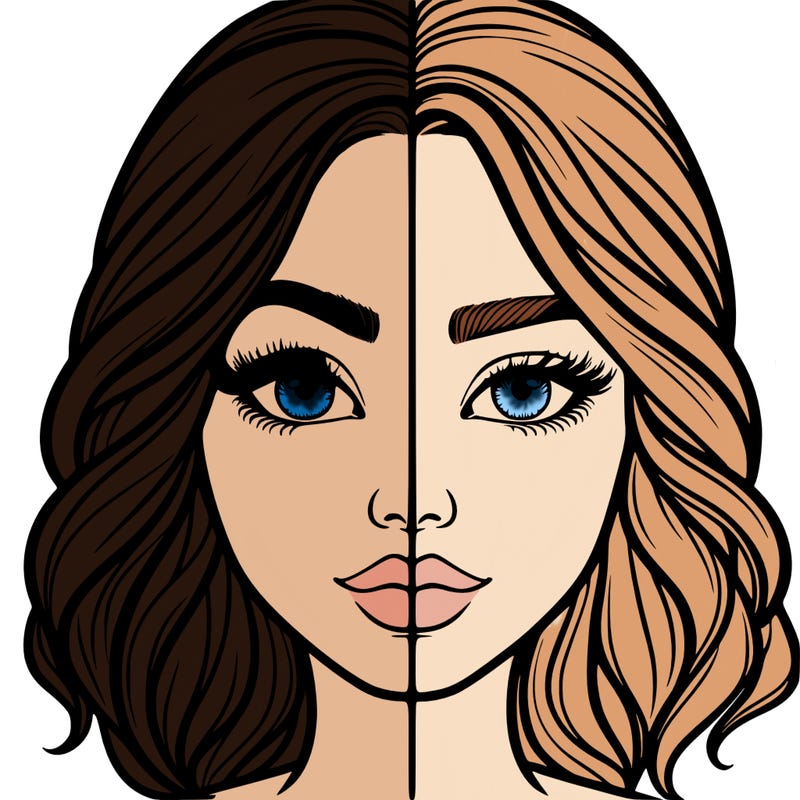 realistic girl split half