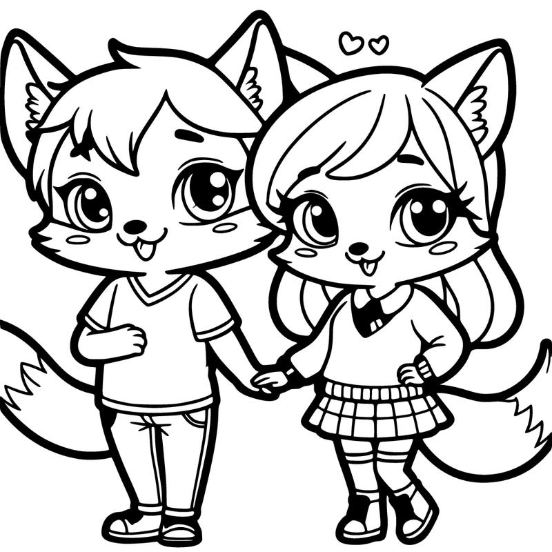 cartoon fox bf and fox gf