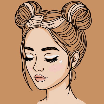 woman with hair buns