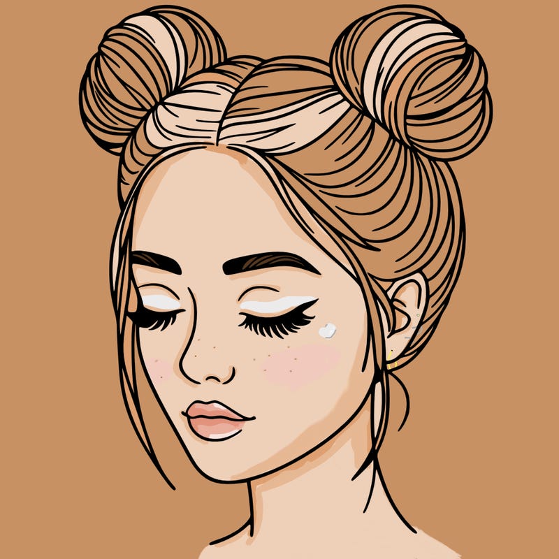 woman with hair buns