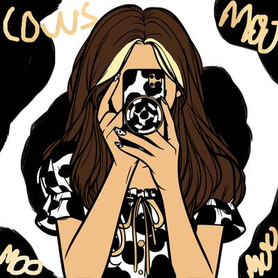 a realistic girl holding her phone taking pictures