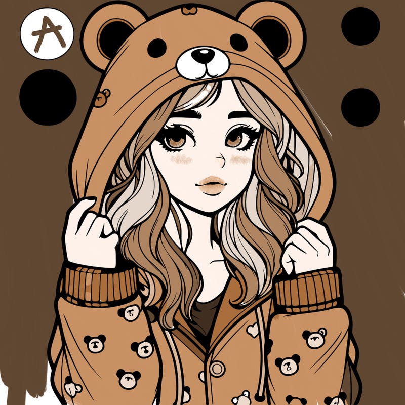 realistic girl in a animal pjs hoodie