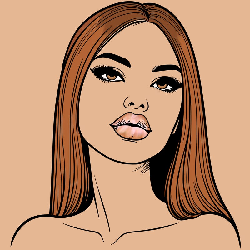 realistic woman with full lips
