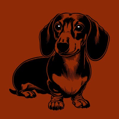 realistic short hair dachshund