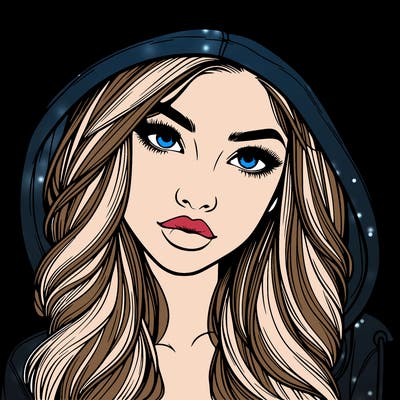 realistic beautiful girl with a hood on