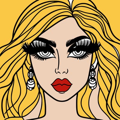 woman with extravagant makeup