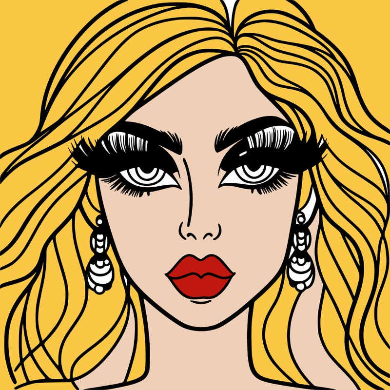 woman with extravagant makeup