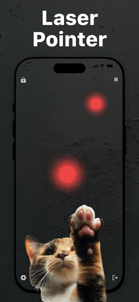 Games for Cats & Kitty - A cat reaching for a red laser pointer dot on a smartphone screen