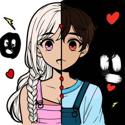 realistic girl boy split