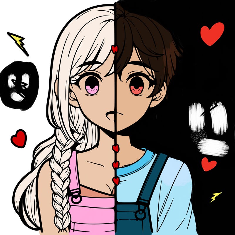 realistic girl boy split