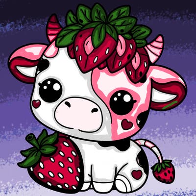 cute strawberry cow