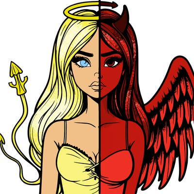 devil vs angel realistic girl