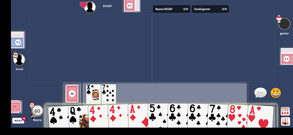 Buraco Plus - Gameplay screen of Buraco Plus multiplayer card game