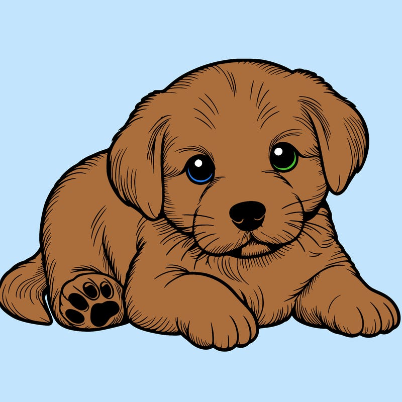 a cute realistic puppy