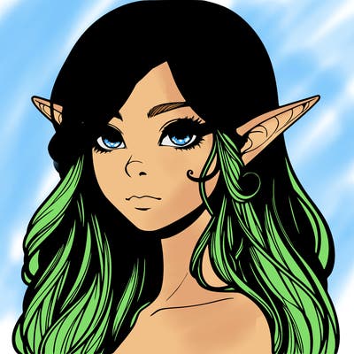 elf girl realistic dark fantasy