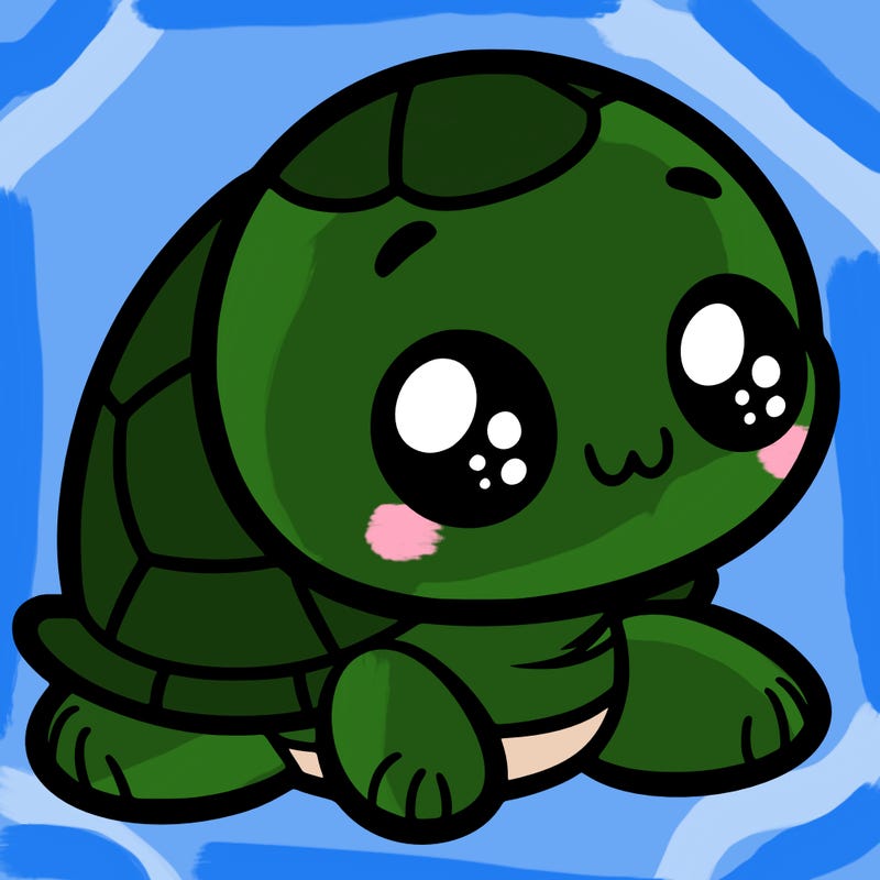 cute little animated turtle