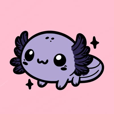 cute easy baby axolotl