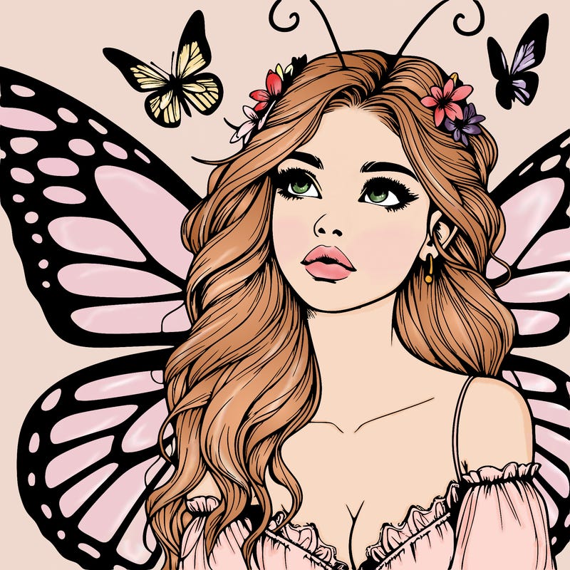 butterfly fairy realistic girl