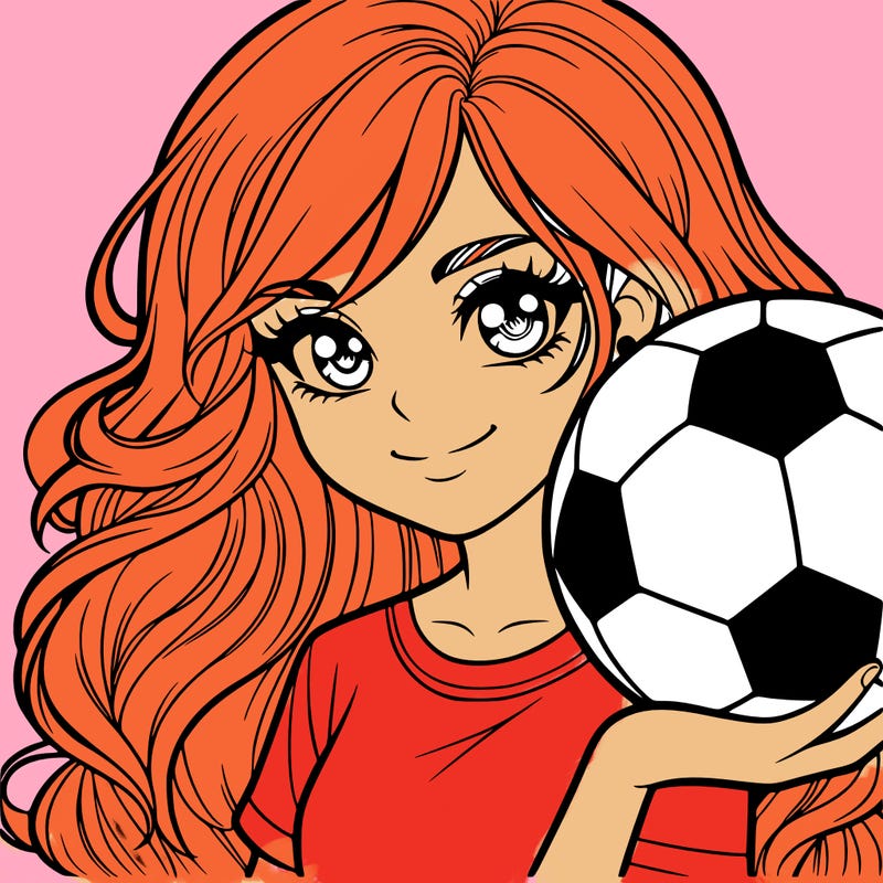 pretty teen girl holding soccer ball
