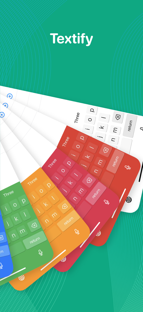 Textify: Smart Reply Assistant - A fan of colorful custom keyboard themes for the Textify smart reply assistant app.
