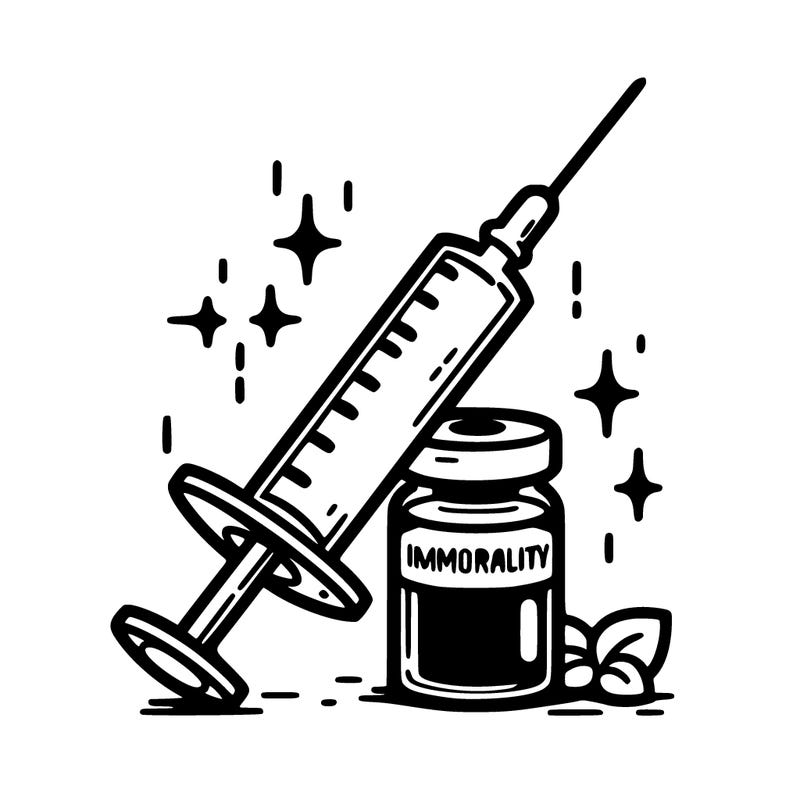 immortality syringe next to an elixir.