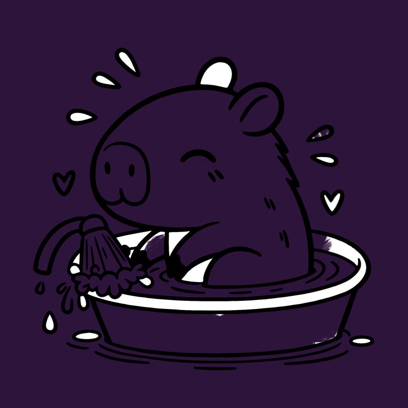 capybara taking a bath