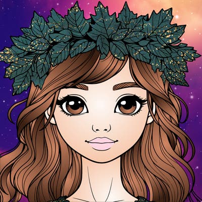 realistic girl with fall leaf crown
